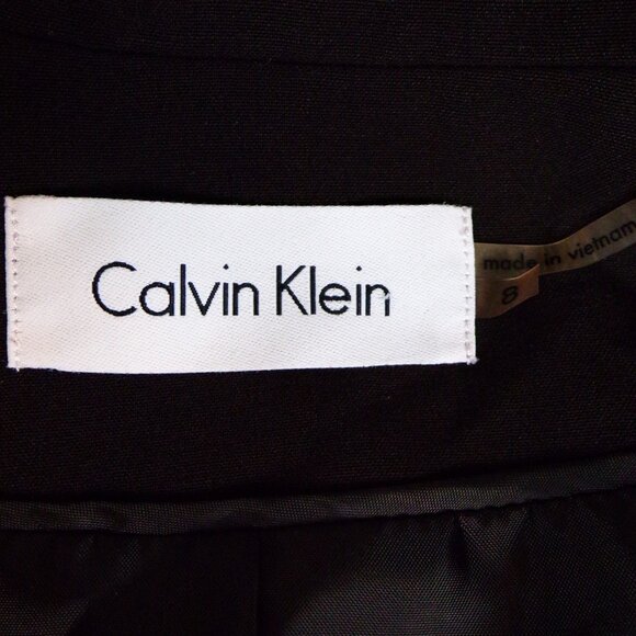CALVIN KLEIN size 8 chocolate-brown blazer polyester/rayon/spandx dry clean only - Picture 14 of 15